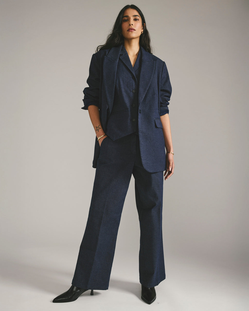 Nova Denim Look Pants - Dark Indigo