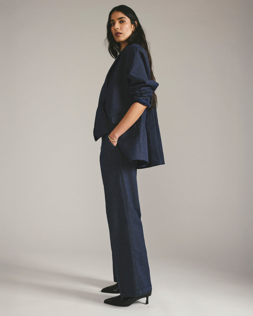 Nova Denim Look Pants - Dark Indigo