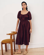 Andrea Linen Blend Dress - Brulee