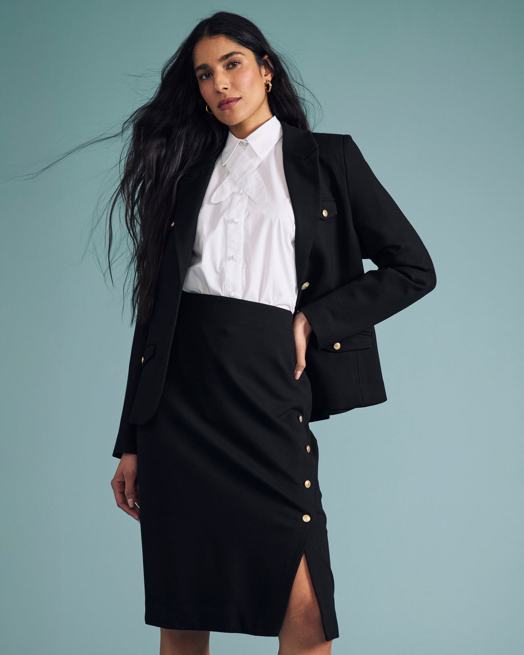 Janet Tie-Neck Cotton Poplin Shirt - White