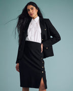 Janet Tie-Neck Cotton Poplin Shirt - White