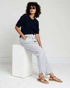 Sayville Linen Blend Drawstring Pant - Beach Stripe