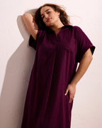 Sunshine Linen Blend Polo Dress - Acai