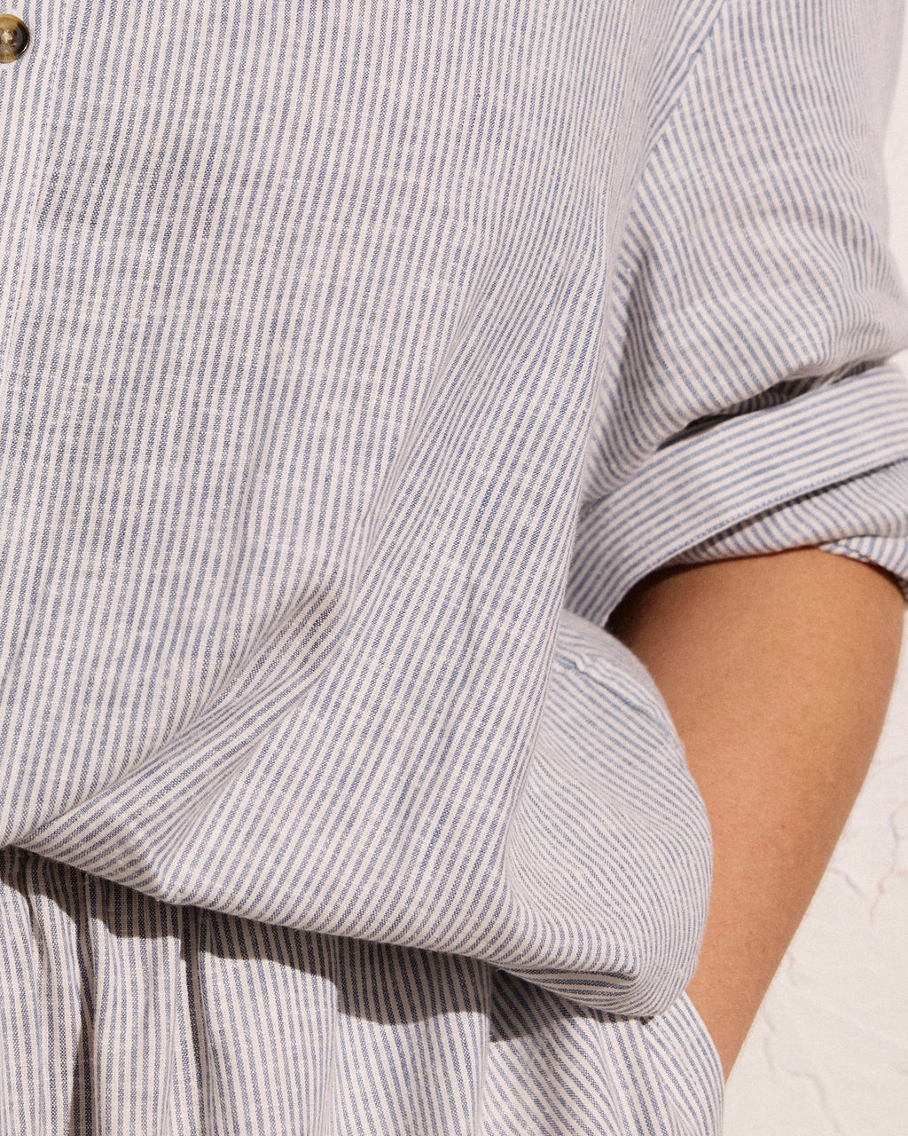 Sayville Linen Blend Drawstring Pant - Beach Stripe