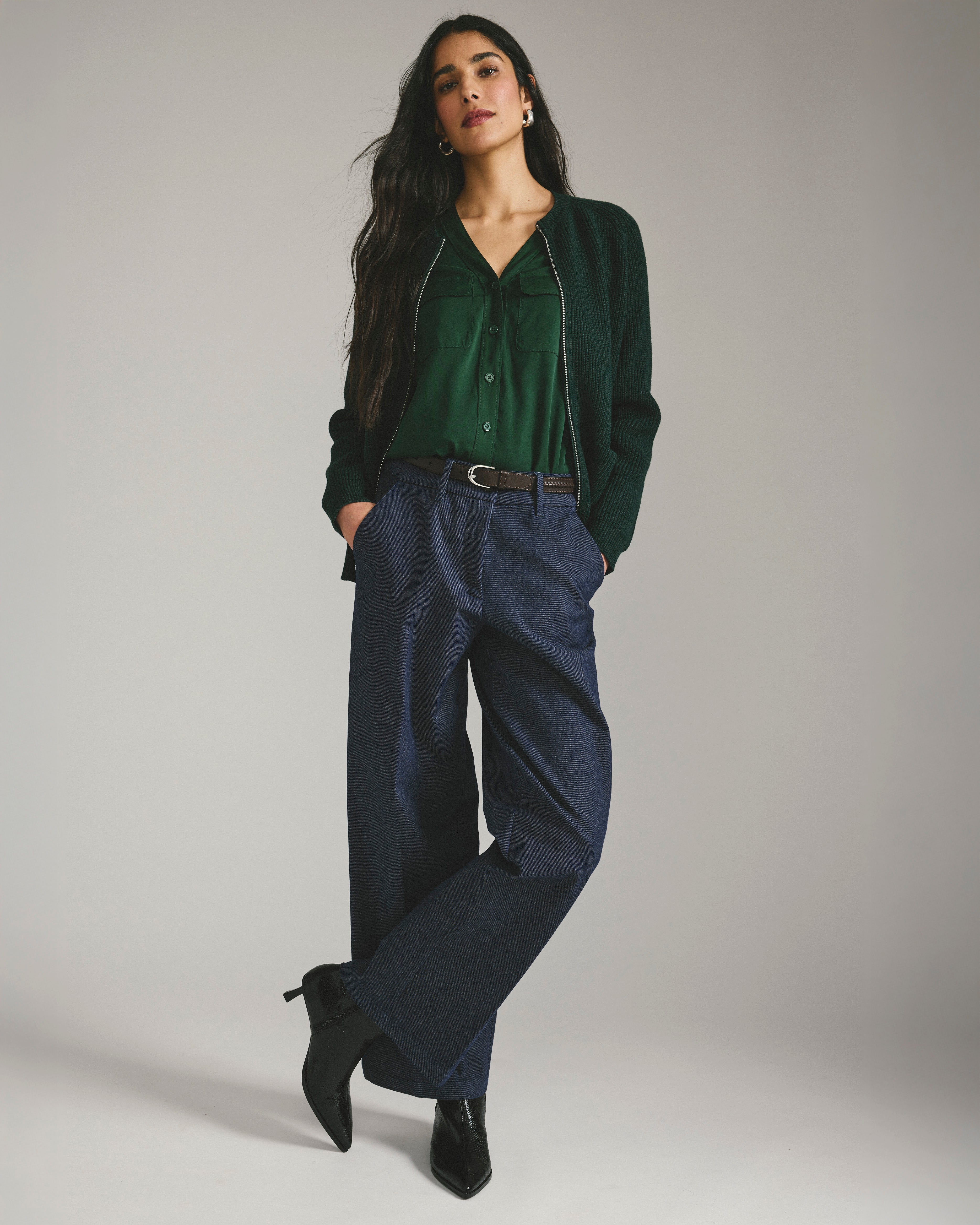 Nova Denim Look Pants - Dark Indigo