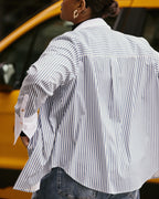 Henning x US Madison Shirt - Blue Stripe with Contrast White