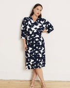 The Divine Jersey Wrap Dress - Navy Santiago Print