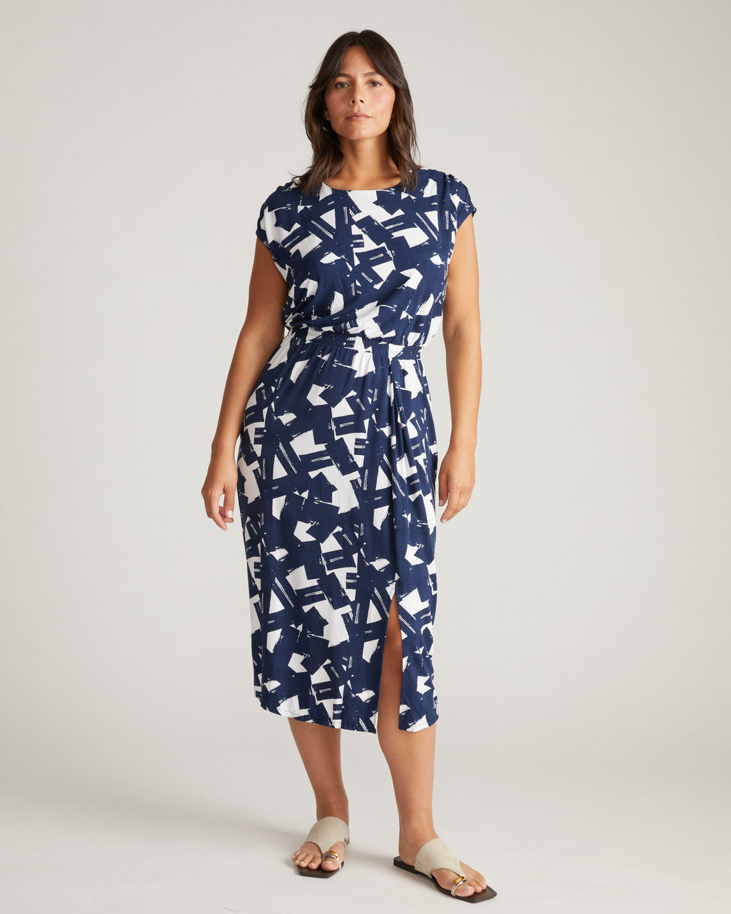 Havana Divine Jersey Dress - Navy Santiago Print
