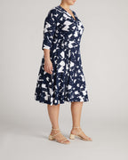 The Divine Jersey Wrap Dress - Navy Santiago Print