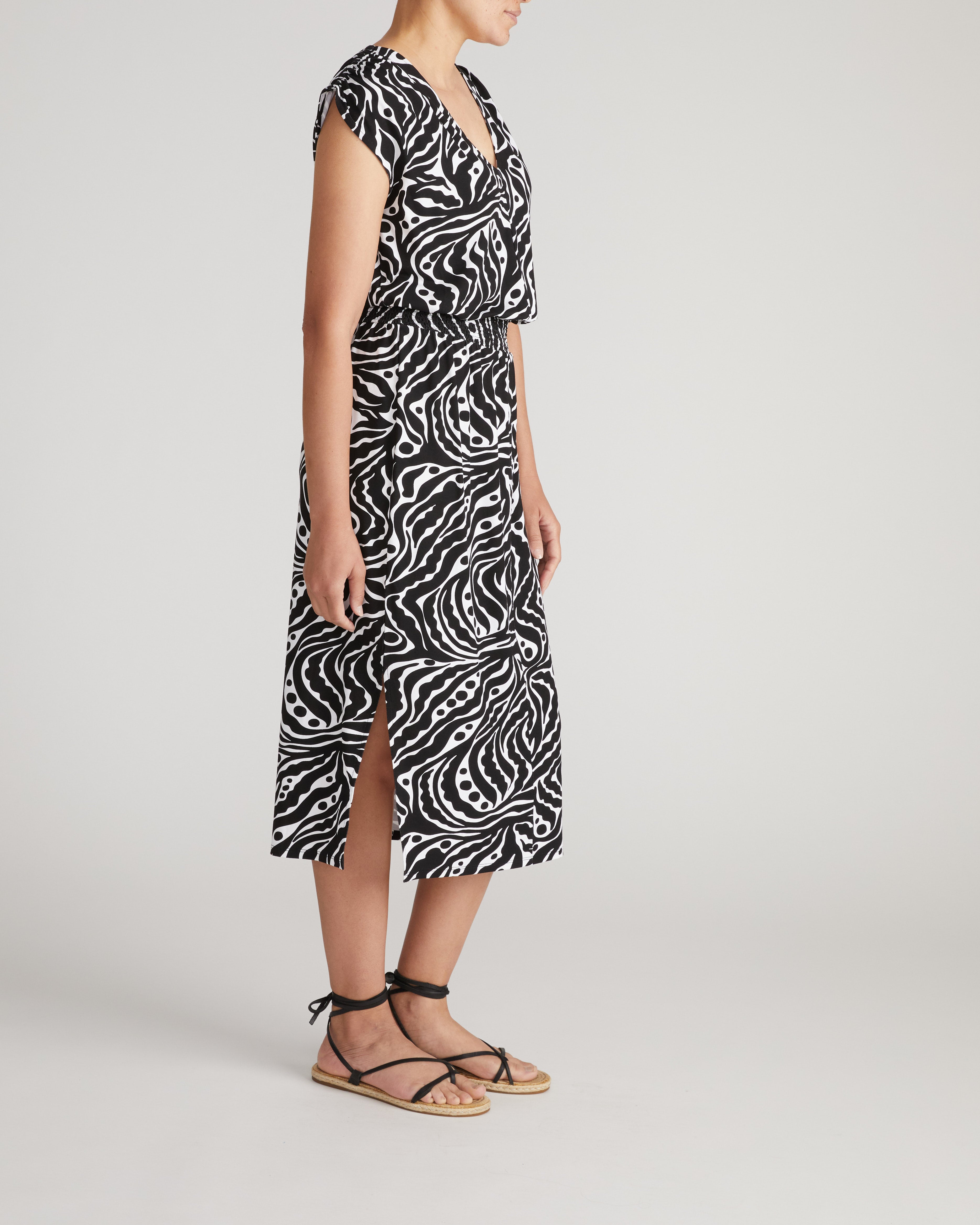 Tish Divine Jersey Kaftan - Black Bosco Print