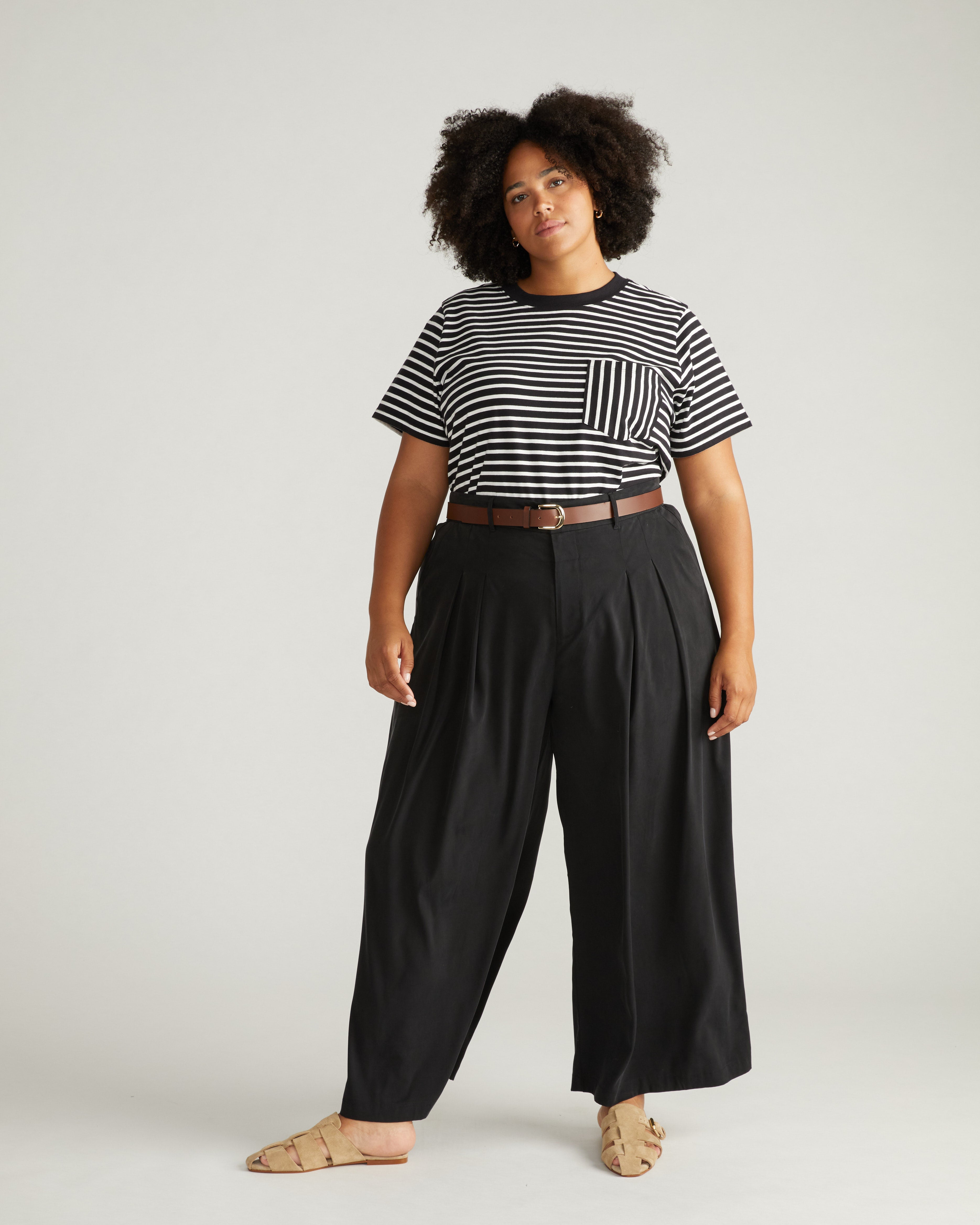 Palais Cooling Cupro Wide Leg Pant - Black
