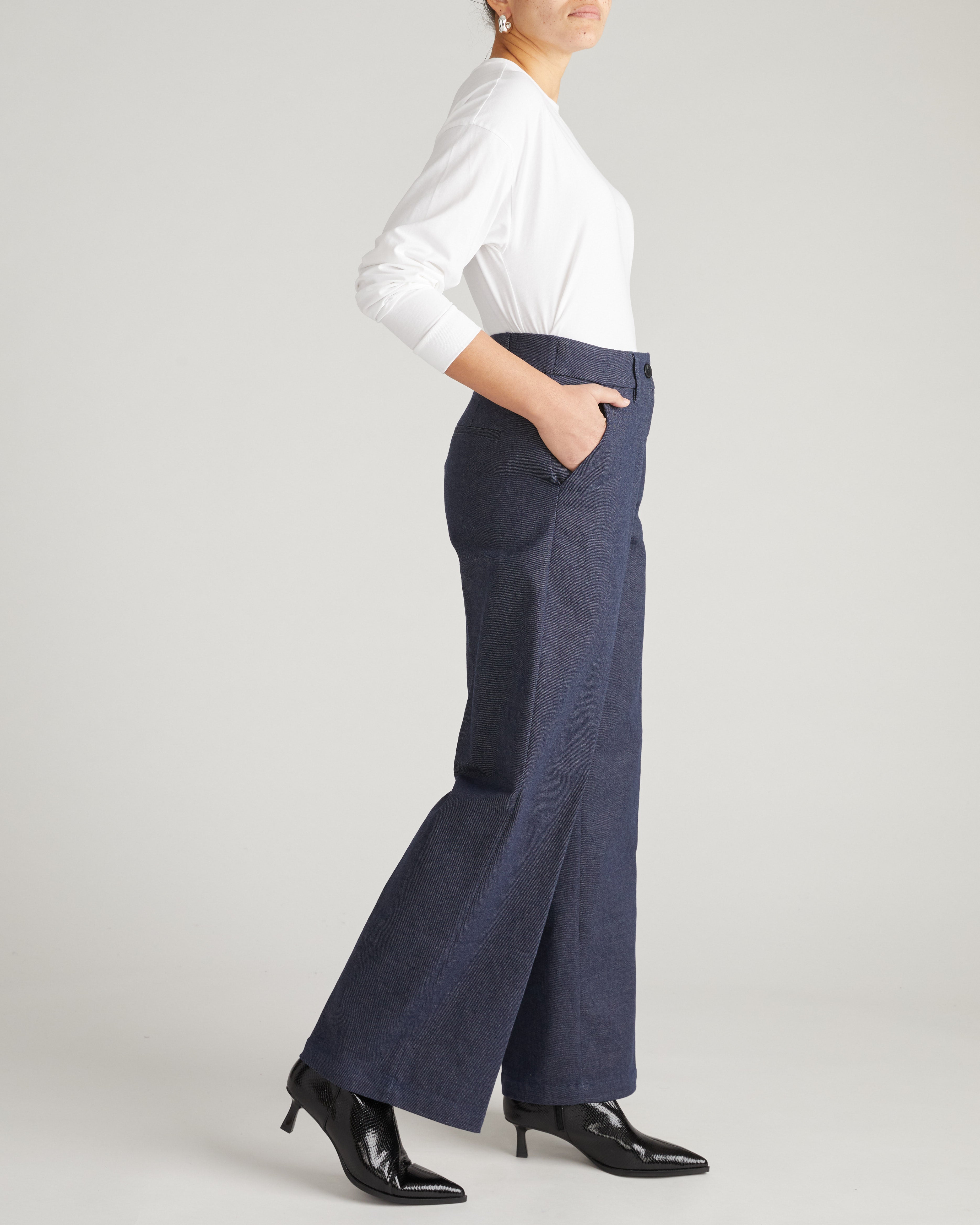 Nova Denim Look Pants - Dark Indigo