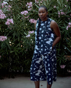 Heatwave Divine Jersey Flared Tank - Navy Santiago Print
