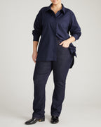 The Artist Oversized Poplin Shirt - Navy