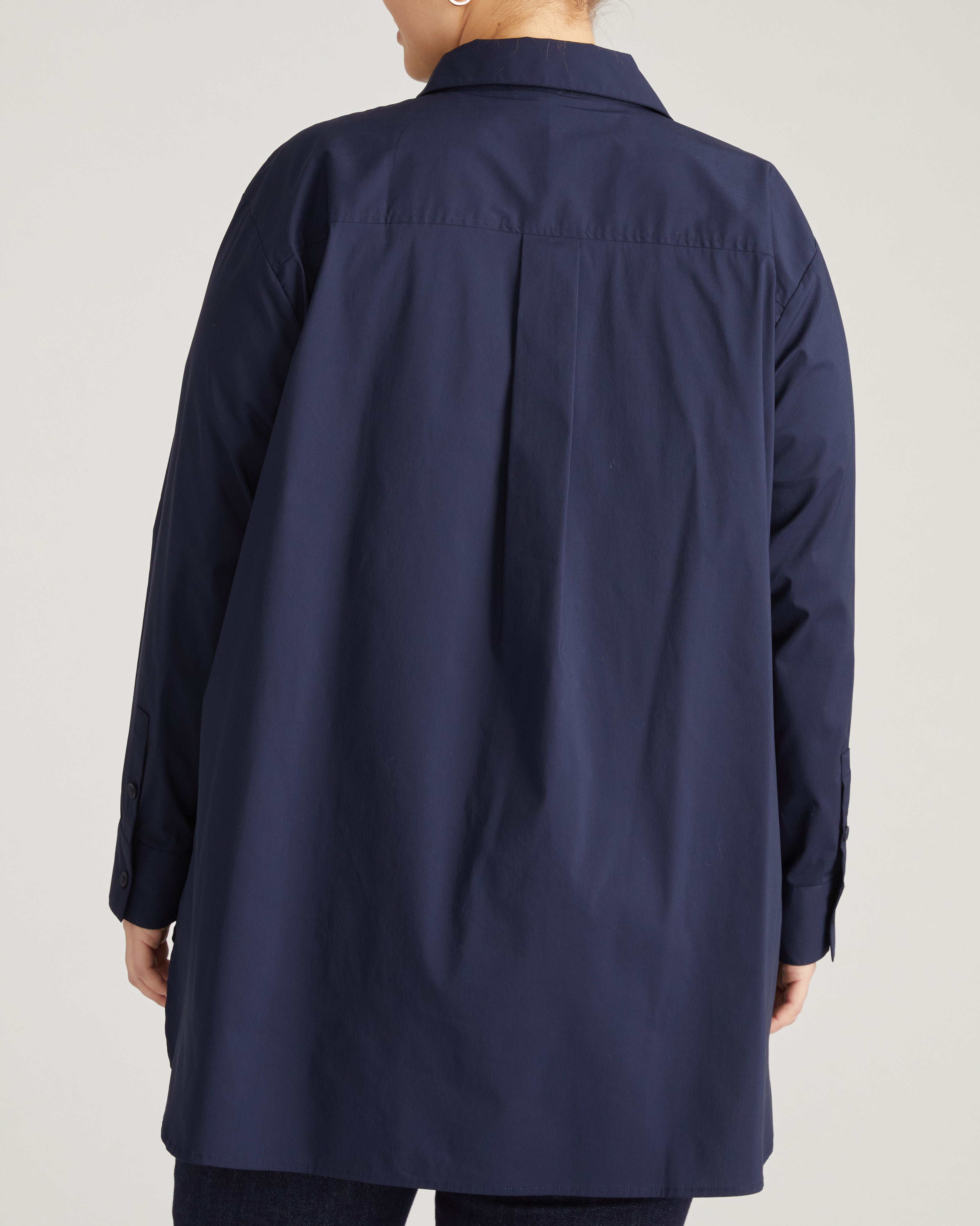 The Artist Oversized Poplin Shirt - Navy