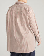 The Artist Oversized Poplin Shirt - Allspice/White Stripe