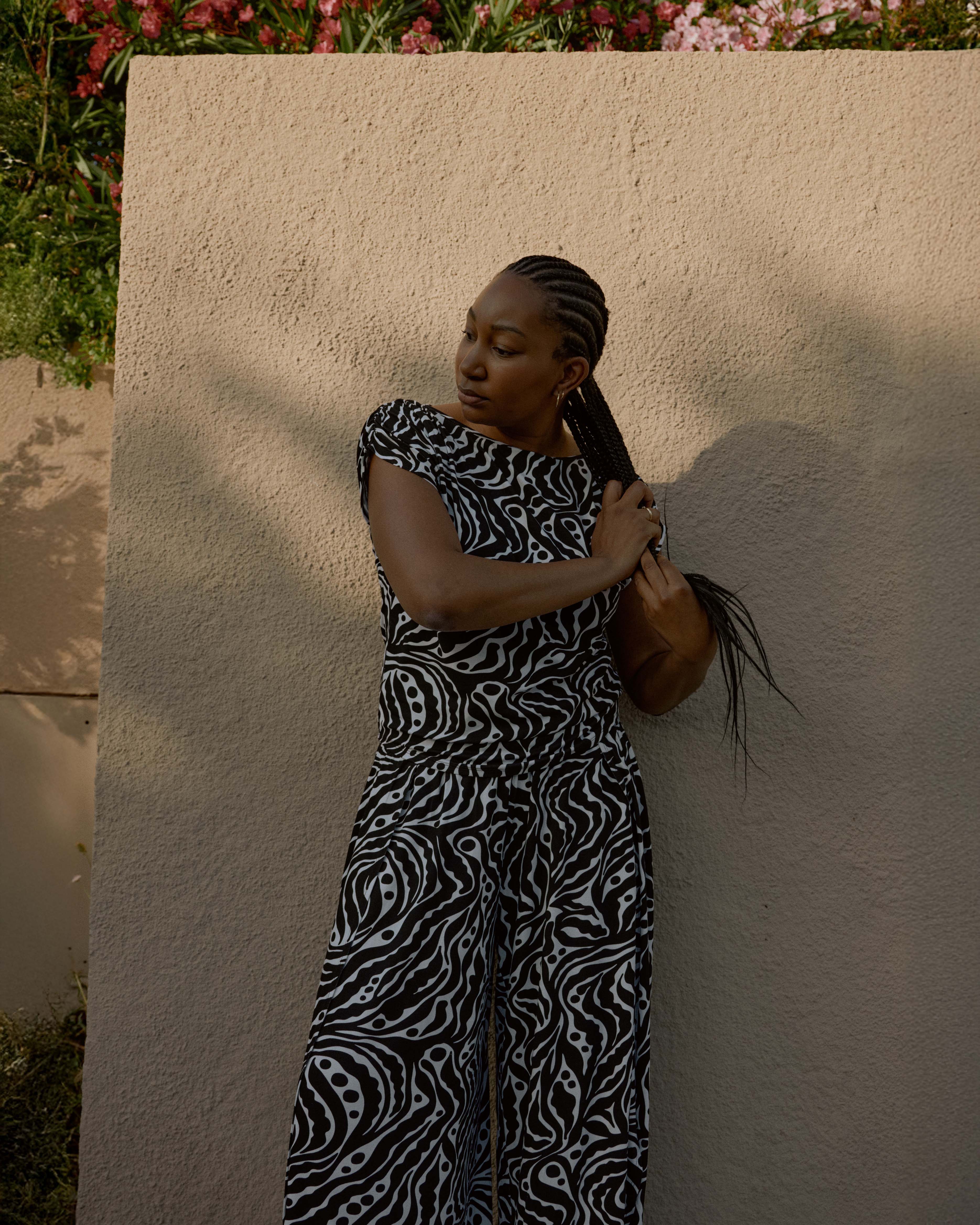 Rey Divine Jersey Pull-On Pants - Black Bosco Print
