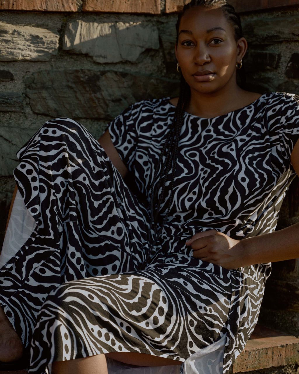 Rey Divine Jersey Pull-On Pants - Black Bosco Print