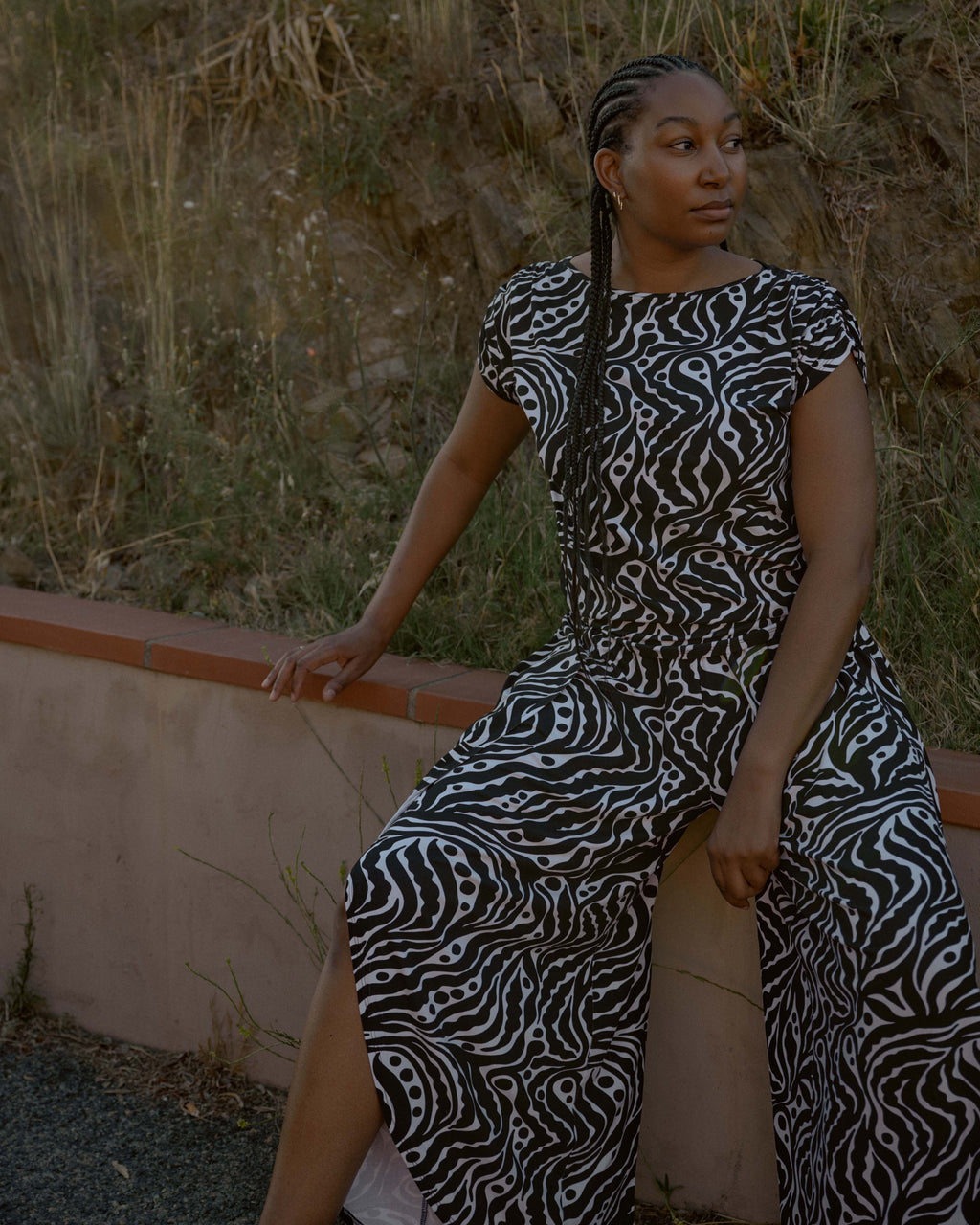 Rey Divine Jersey Pull-On Pants - Black Bosco Print