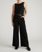 Noyack Breton Stripe Boatneck Tank - Solid Black