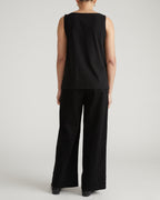 Noyack Breton Stripe Boatneck Tank - Solid Black