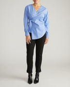 Beacon Stretch Poplin Wrap Shirt - Soft Blue