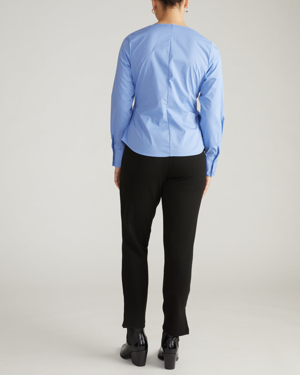 Beacon Stretch Poplin Wrap Shirt - Soft Blue