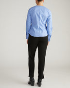 Beacon Stretch Poplin Wrap Shirt - Soft Blue