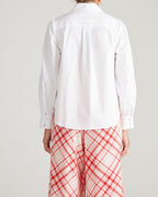 Janet Tie-Neck Cotton Poplin Shirt - White