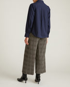 Janet Tie-Neck Cotton Poplin Shirt - Navy